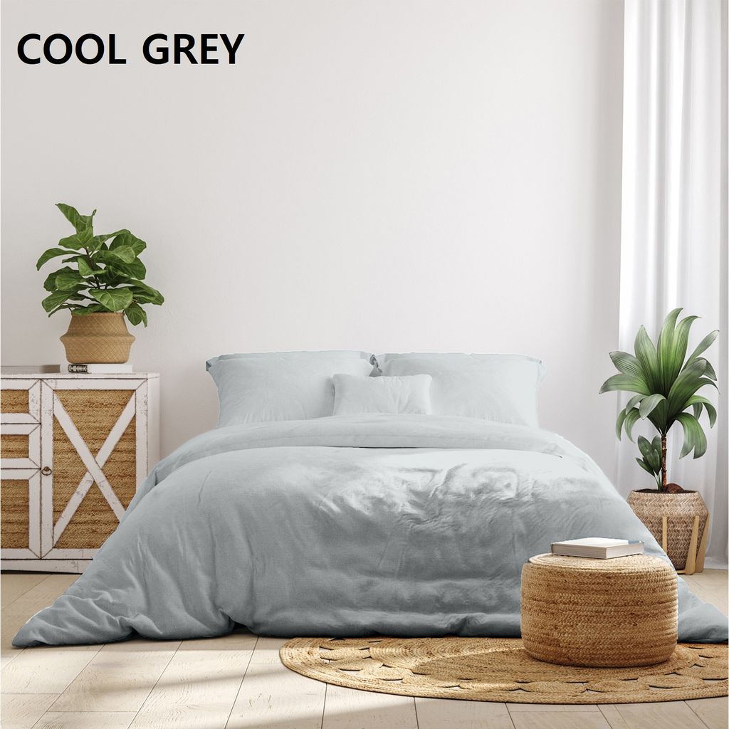 (KING)Royal Comfort 1000TC Hotel Grade Bamboo Cotton Sheets Pillowcases Set Ultrasoft - King - Cool Grey