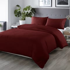 (QUEEN)Royal Comfort Bamboo Blended Quilt Cover Set 1000TC Ultra Soft Luxury Bedding - Queen - Malaga Wine