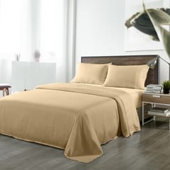 (KING)Royal Comfort Bamboo Blended Sheet & Pillowcases Set 1000TC Ultra Soft Bedding - King - Oatmeal