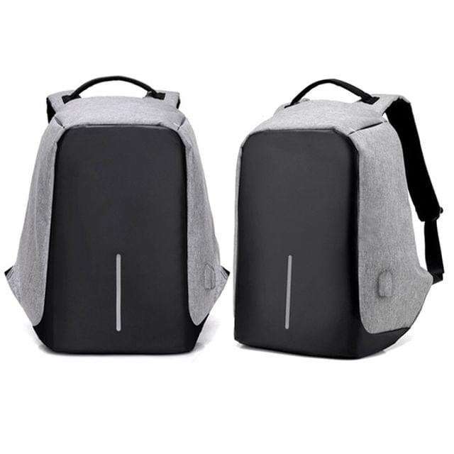 NEW Anti Theft Backpack Waterproof bag School Travel Laptop Bags USB Charging - Grey
