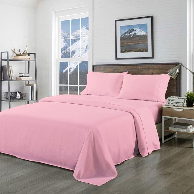 Royal Comfort Bamboo Blended Sheet & Pillowcases Set 1000TC Ultra Soft Bedding - King - Blush