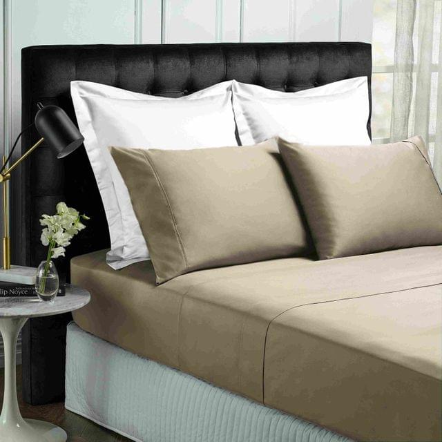Park Avenue 500TC Soft Natural Bamboo Cotton Sheet Set Breathable Bedding - Single - Pewter