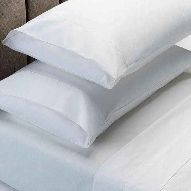 (KING)RC Bed Sheets Set 1000TC Soft Touch Cotton Blend Flat Fitted  - White