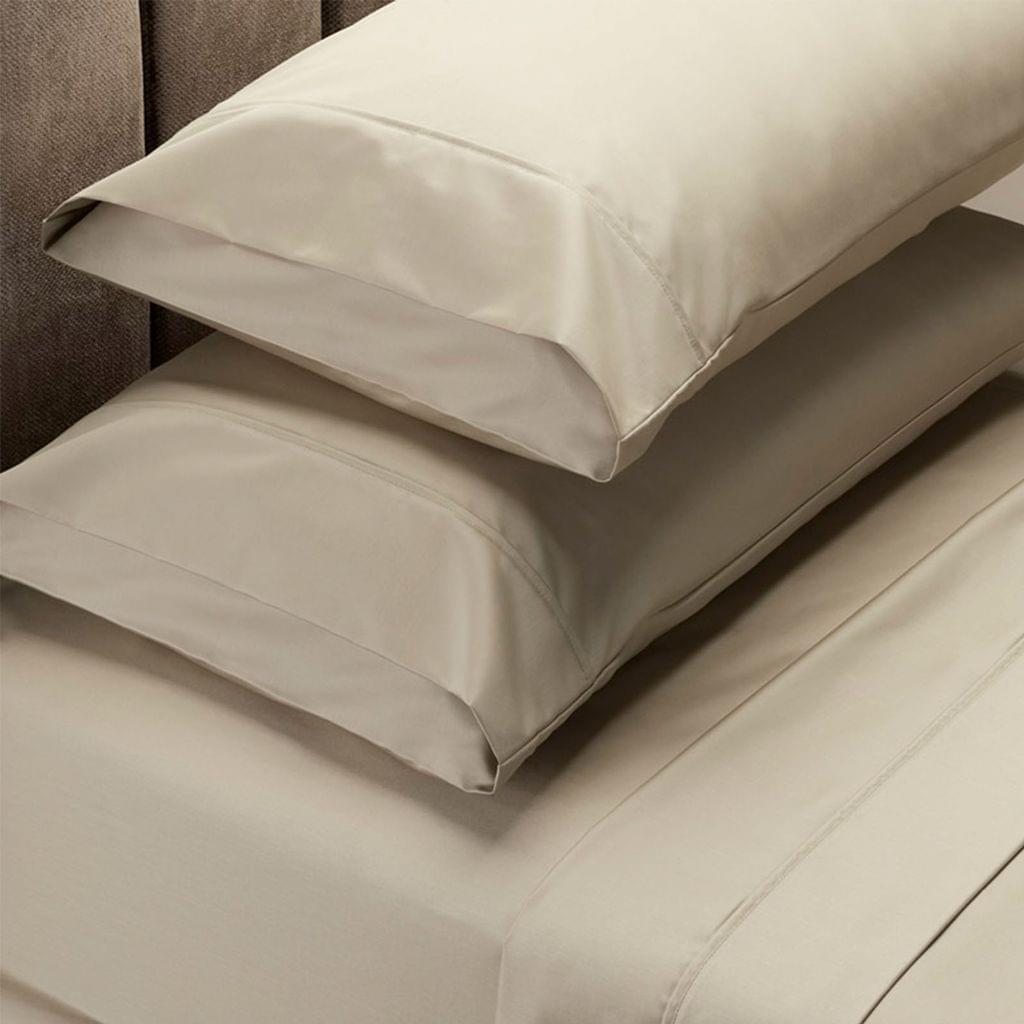 (QUEEN) RC Bed Sheets Set 1000TC Soft Touch Cotton Blend Flat Fitted  - Pebble