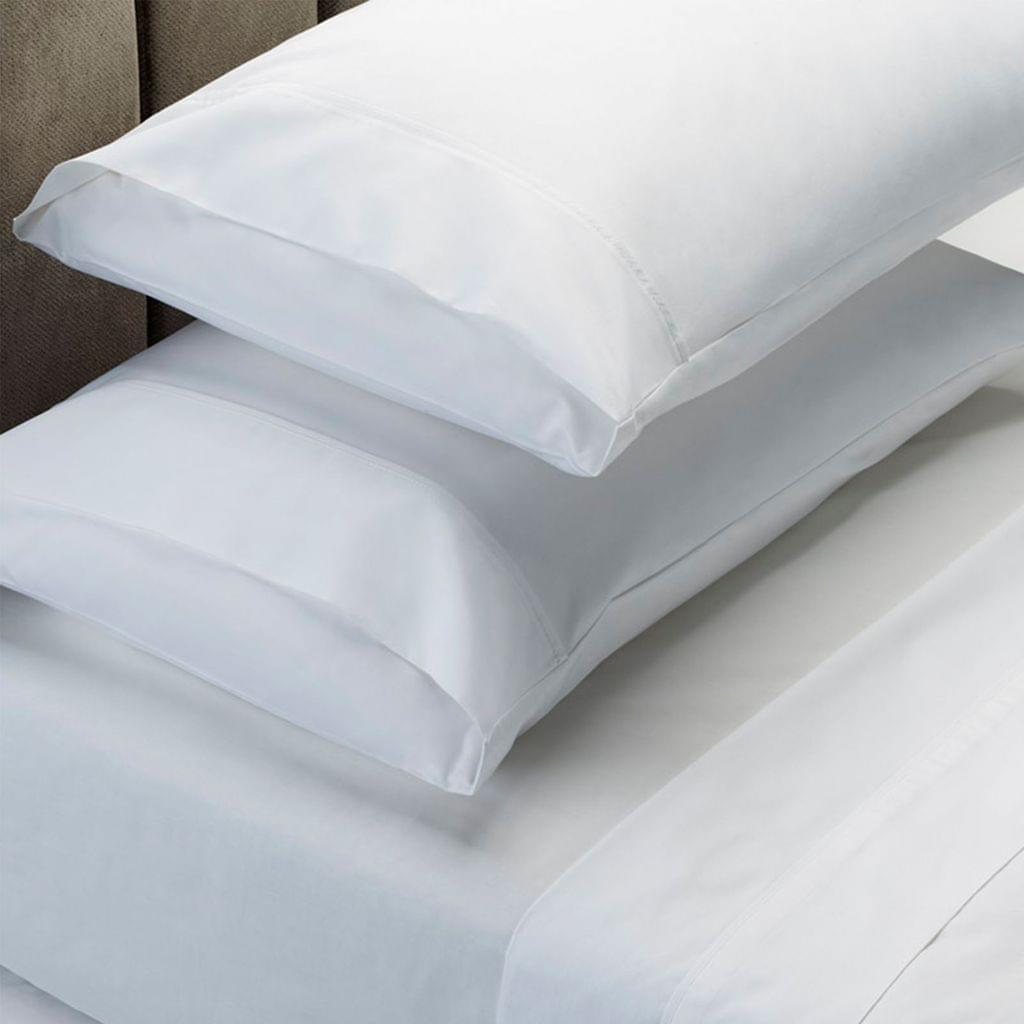 (QUEEN) RC Bed Sheets Set 1000TC Soft Touch Cotton Blend Flat Fitted  - White