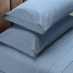 Renee Taylor 1500 Thread Count Pure Soft Cotton Blend Flat & Fitted Sheet Set  Indigo