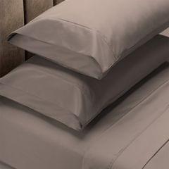 Renee Taylor 1500 Thread Count Pure Soft Cotton Blend Flat & Fitted Sheet Set  Stone