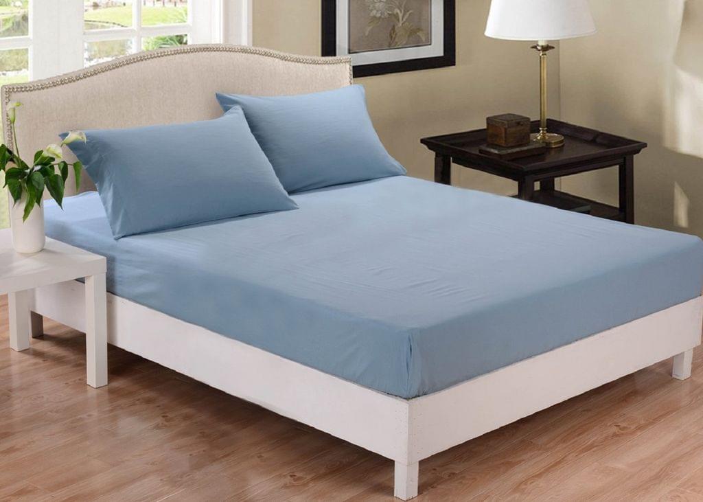 Park Avenue 1000 Thread Count Cotton Blend Combo Set Single Bed - Blue Fog