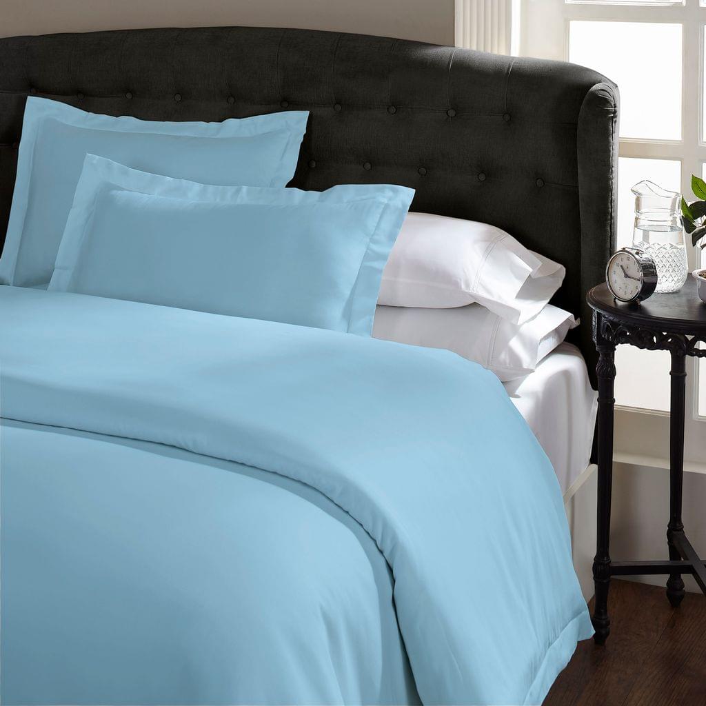 (QUEEN) Royal Comfort 1500TC Markle Collection Cotton Blend Quilt Cover Set - Indigo