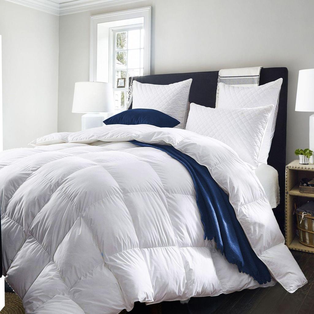 Royal Comfort Quilt 50% Duck Down 50% Duck Feather 233TC Cotton Pure Soft Duvet  White