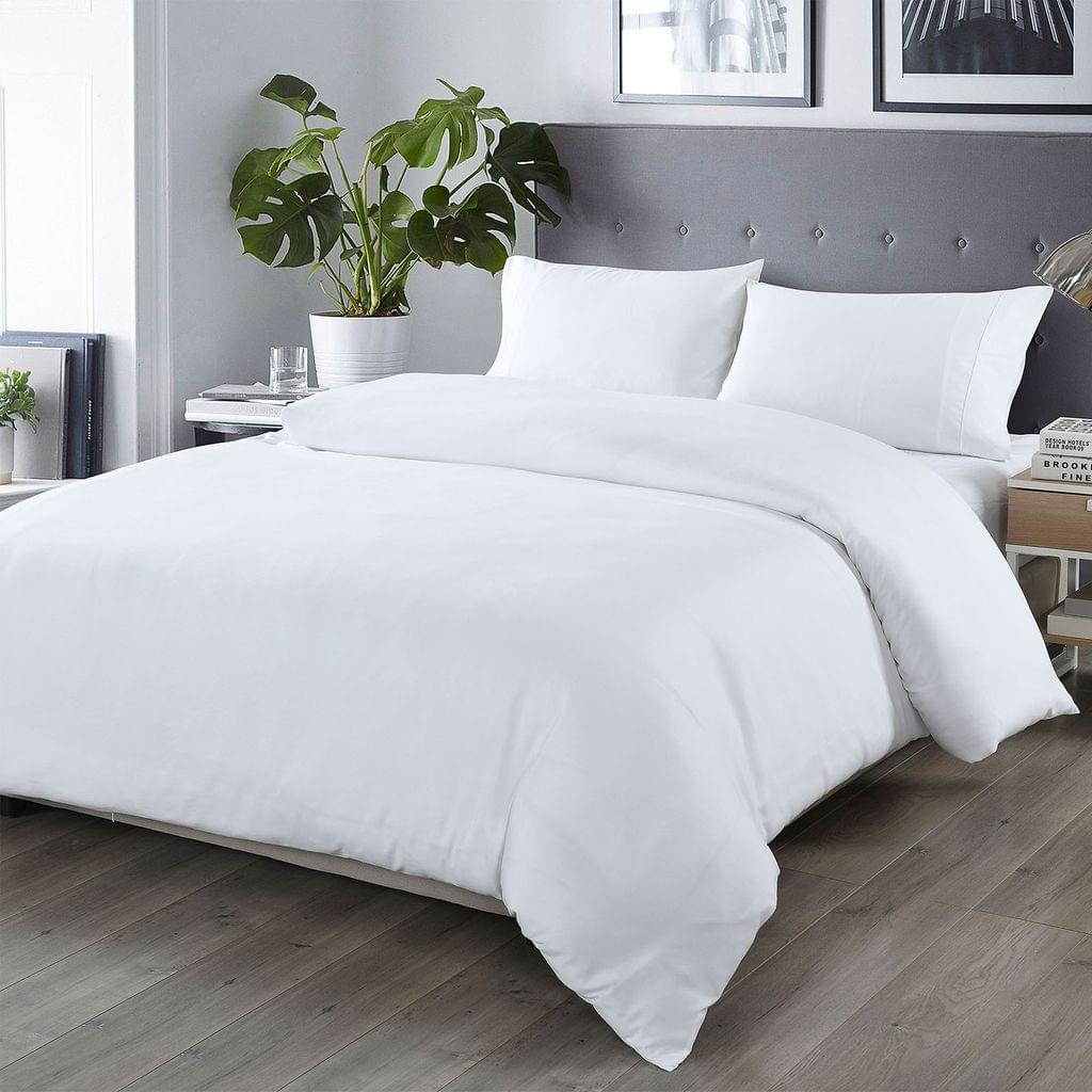 Royal Comfort Bamboo Blended Quilt Cover Set 1000TC Ultra Soft Luxury Bedding - King - White