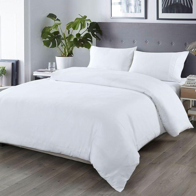 Royal Comfort Bamboo Blended Quilt Cover Set 1000TC Ultra Soft Luxury Bedding - Queen - White
