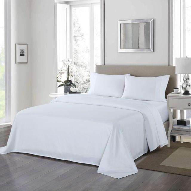 Royal Comfort 1200 Thread Count Sheet Set 4 Piece Ultra Soft Satin Weave Finish  White