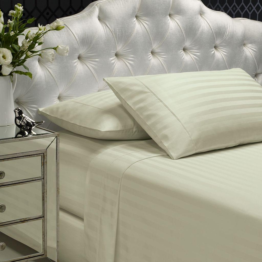 (QUEEN) Royal Comfort 1200TC Sheet Set Damask Cotton Blend Ultra Soft Sateen Bedding  - Pebble