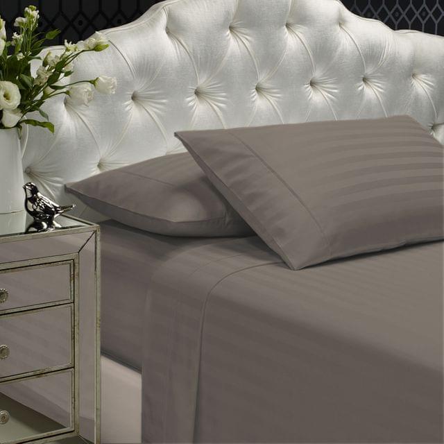 (QUEEN) Royal Comfort 1200TC Sheet Set Damask Cotton Blend Ultra Soft Sateen Bedding  - Pewter