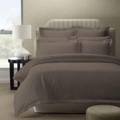 (QUEEN) Royal Comfort 1200TC Quilt Cover Set Damask Cotton Blend Luxury Sateen Bedding - Pewter