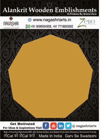 Brand Zero MDF Nonagon Plaques - Select Your Preference Of Size & Thickness