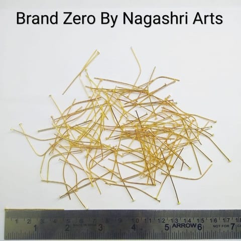 Brand Zero Pack of 20 Gms - 46mm Length Gold Headpins Brand Zero Pack of 20 Gms - 46mm Length Gold Headpins