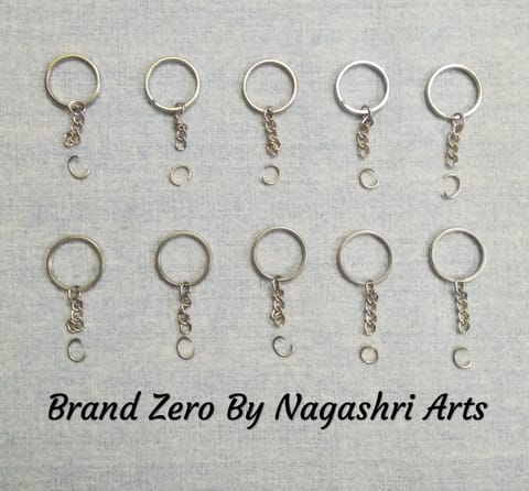Brand Zero Key Rings With Chain - Pack of 10 Pcs Brand Zero Key Rings With Chain - Pack of 10 Pcs