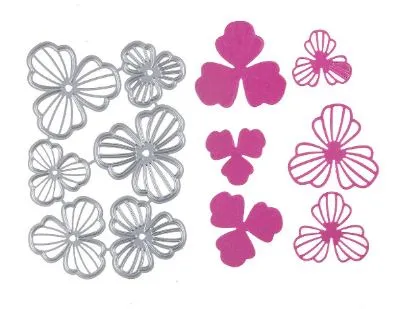 Brand Zero Die - Beautiful Flower Petals Design 8 Metal Cutting Die 11.0 x 10.0 CM
