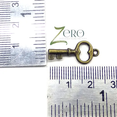Brand Zero Vintage Metal Charms - Key Design 1 - Pack of 1 Pcs - 22mm*10mm*2mm