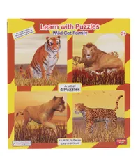 Learn with Puzzles Wild Cat Family