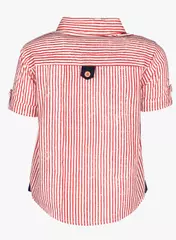 Red Stripe Shirt With Navy Bow
