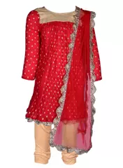 Color Punch Red Kurta