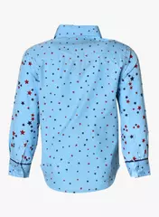 Blue Star Print Mix Shirt