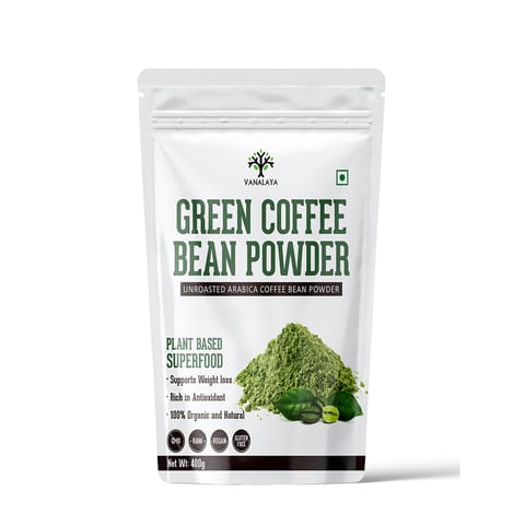 Green Coffee Bean Powder Arabica Bean Natural and Unprocessed 400 gms