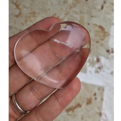 Clear Quartz Heart Polishes Crystals