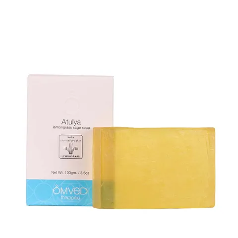 Atulya Lemongrass & Sage Essential Oil Soap, 100g
