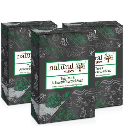 Tea Tree and Activated charcoal soap pack of 3