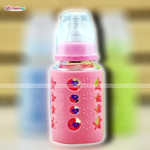 Glass Baby feeding Bottle with Silicon Cover