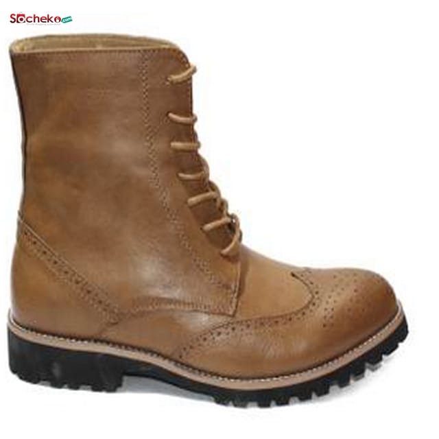 Brown Mid Ankle Boot For Men (Xj003)