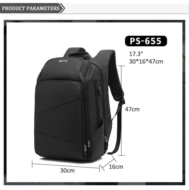 Poso Backpack Large Waterproof Laptop Bags Fashion School Bag USB Charging Shoulder Bag Vintage Business Travel Backpack By Brothers
