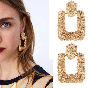 Fashion statement earrings large geometric round earrings for women hanging swing earrings modern earrings jewelry