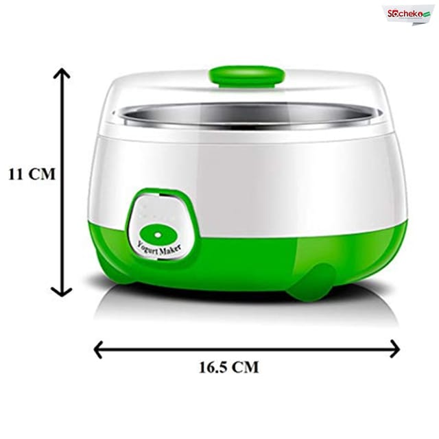 Plastic and Stainless Steel 1L Automatic Yogurt Maker (Multicolour, 170x170x120mm)