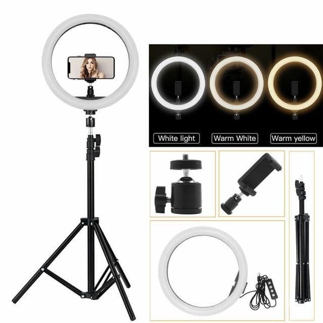 TikTok Selfie Ring Light With Tripod Stand (26cm)