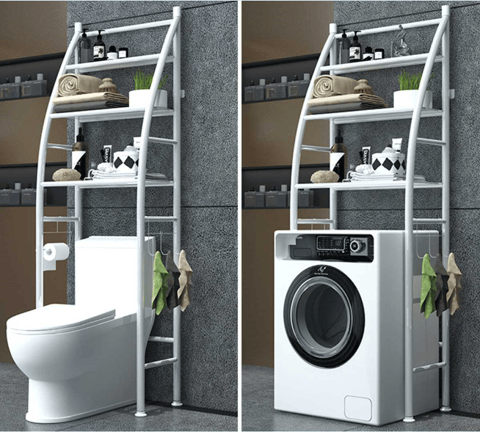 3 Tier Space-saving Washing Machine and Toilet Rack Storage Shelf Organizer