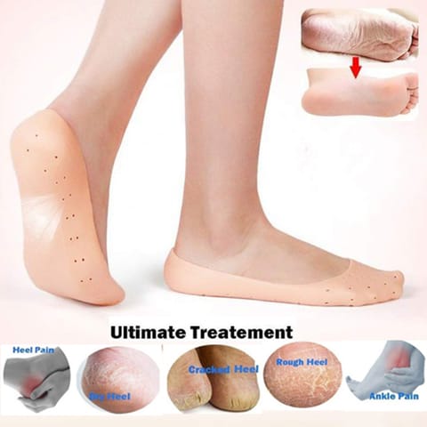 Anti Crack Full Length Silicone Foot Protector Moisturizing Socks For Foot-Care And Heel Cracks