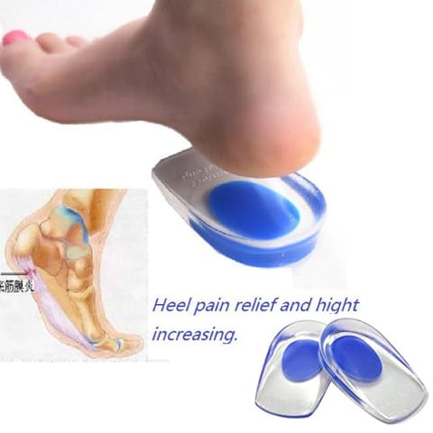 Gel Heel Cups Silicon Heel Pad For Heel Ankle Pain, Heel Spur, Height Increase Shoe Support Pad ,Shock Cushion Pad For Heels