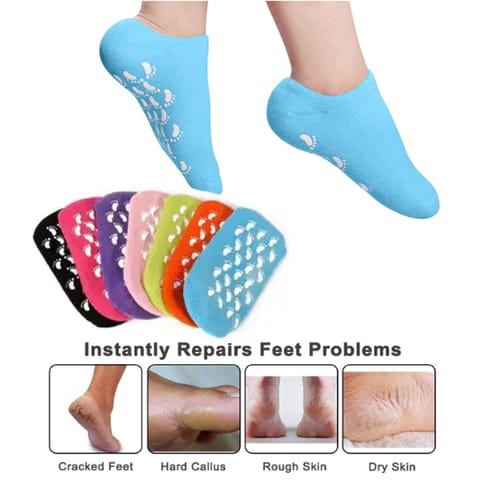 Moisturizing Gel Socks, Ultra-Soft Gel Moisturizing Socks, Spa Gel Soften Socks For Dry Cracked Feet Skins, Gel Lining Infused With Essential Oils And Vitamins