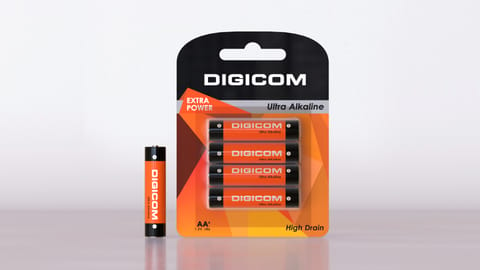 Digicom AA 1.5 Volt Everyday Alkaline Battery Pack of 4