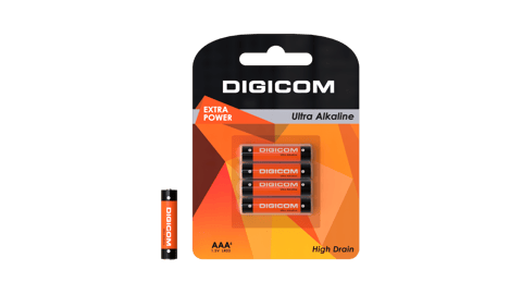 Digicom AAA 1.5 Volt Everyday Alkaline Battery – Pack of 4
