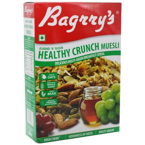 Bagrrys Almond and Raisin Healthy Crunchy Muesli 500 Gm Box