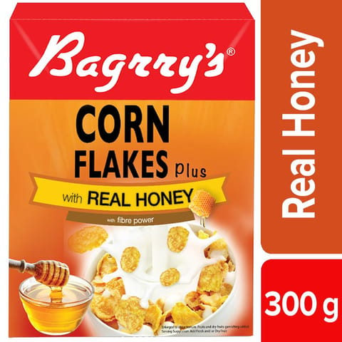 Bagrrys Cornflakes Plus Real Honey 300 Gm Box