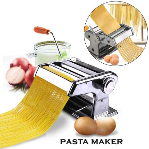 Pasta Maker, 3 In 1 Pasta Machine Stainless Steel, Pasta Roller With 3 Cut Press Blade Settings, Table Top Clamp For Homemade Spaghetti, Noodles
