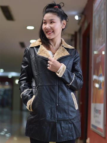 PU leather Coat For Women