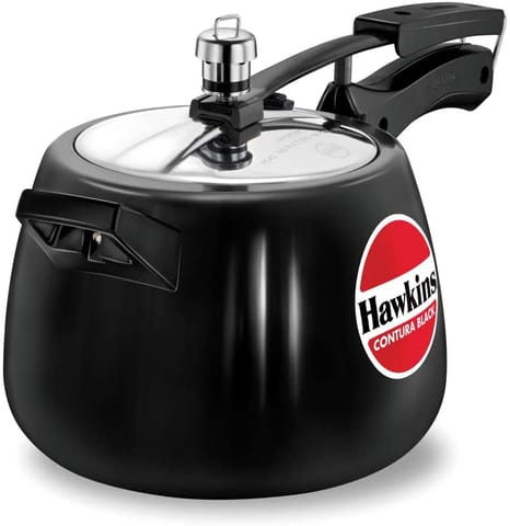Hawkins CB40 Hard Anodised Pressure Cooker, 4-Liter, Contura Black